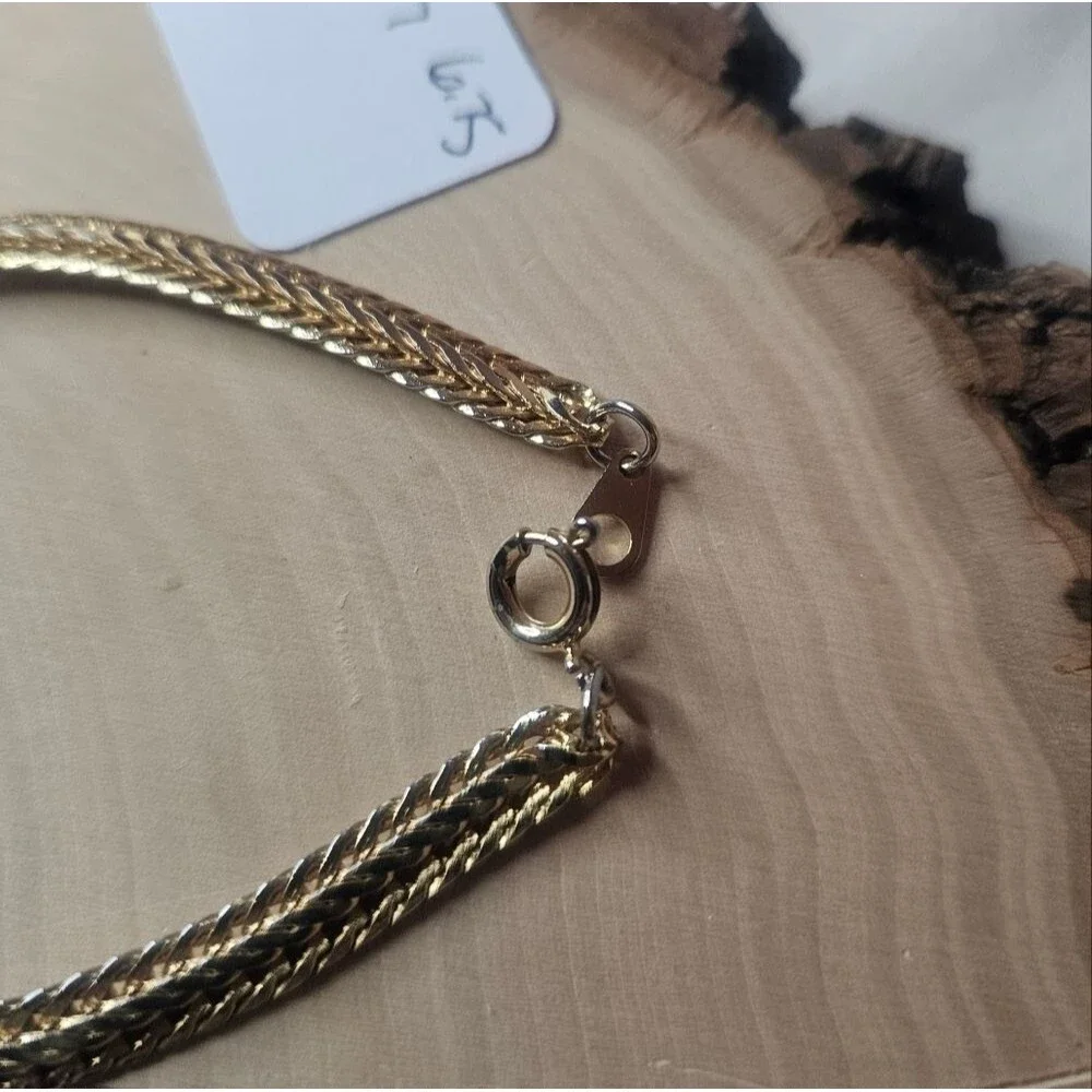 Vintage Dainty Stackable Classic Foxtail Chain Bracelet Gold Tone 6.75
